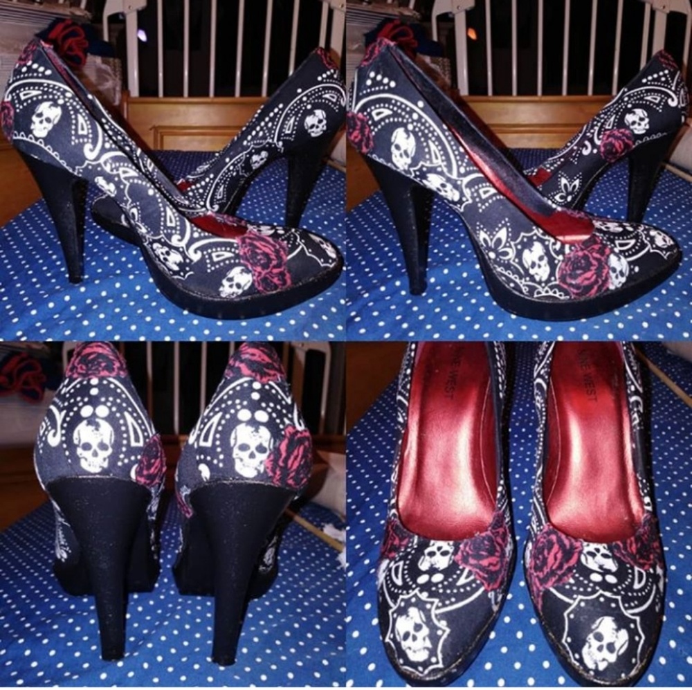 Eternal Love skull and rose custom heels